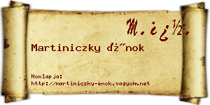 Martiniczky Énok névjegykártya
